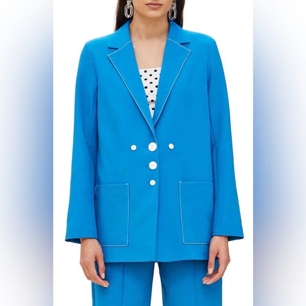 Topshop Azure Contrast Stitch Suit
Jacket Size 2 US (fits like 2-4)